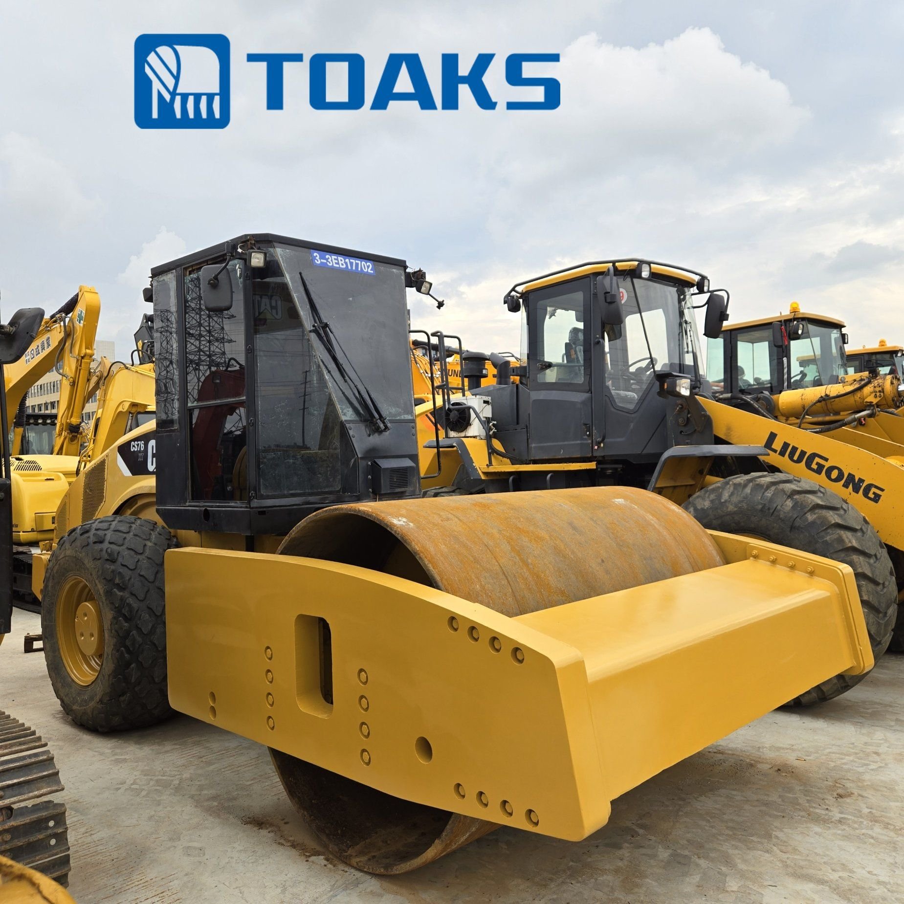 Low Price Sale Used Original Cat CS76 Road Rollers Compactor Engineering Construction Machinery-huaiyun machinery