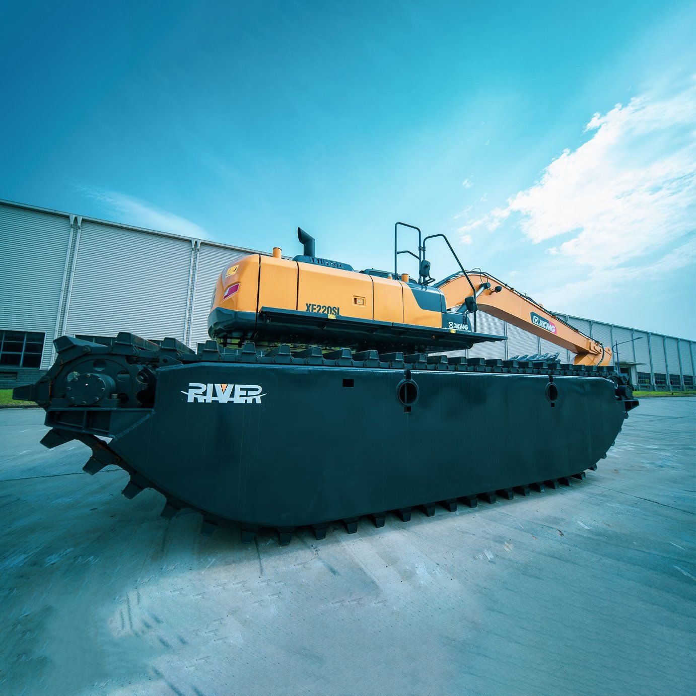 20 Ton Heavy Duty Used Amphibious Excavator Digger Floating Long Reach Digger-huaiyun machinery